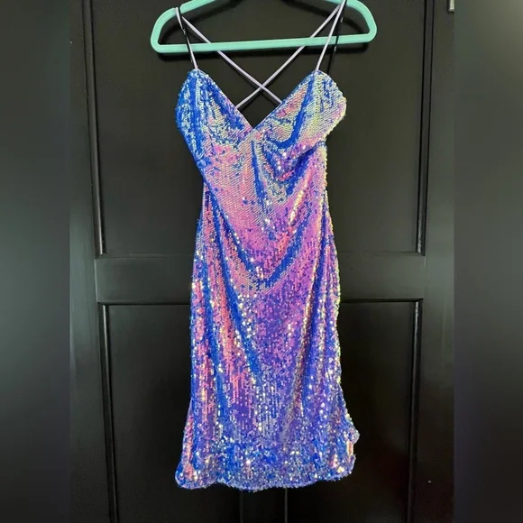 lulus purple sequin dress Sparkle 'til Dawn Purple Sequin Lace-Up Mini Dress